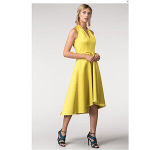 Closet London Sleeveless A-Line Flared High Low Formal Dress US6 Egg Yolk Yellow